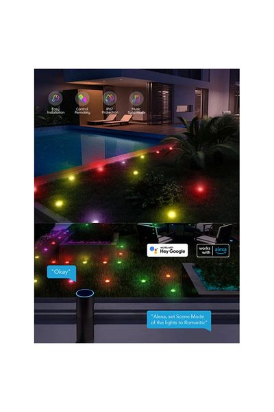 Joyful Box Kit iluminat decorativ pentru gradina, 10 Led-uri, control Bluetooth, culori RGB variabile, 14 metri