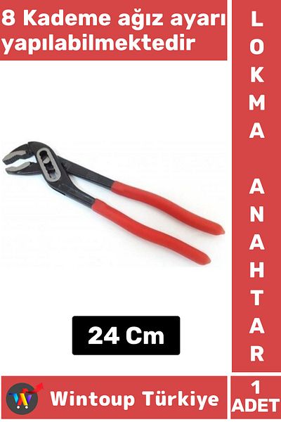 Wintoup Premium Ergonomic 8 Stage Mouth Adjustable Fort Pliers Pipe Fountain Faucet Wrench 24 cm