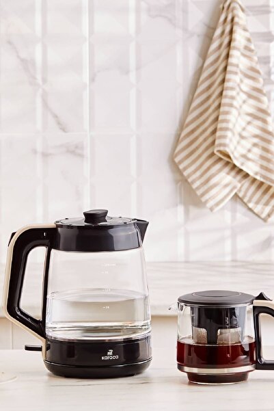 Karaca Γυάλινο Τσάι Xl 2 σε 1 Γυάλινο Βραστήρα & Κρέμα Τσαγιού