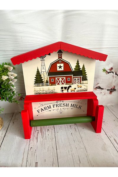 Bypinaryuksel House-Shaped, Design Paper Towel Holder with Roof