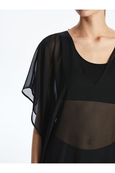 LC Waikiki καλοκαιρινή συλλογή V Neck Chiffon Beach Dress city