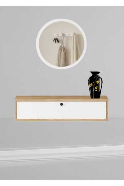 Ayşe Abladan 60 cm Beyaz Kapaklı Dresuar Salon Antre Hol Oturma Odası Askıda ...