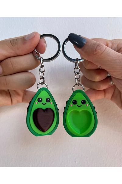 3D Dear Couple Keychain (Avocado)