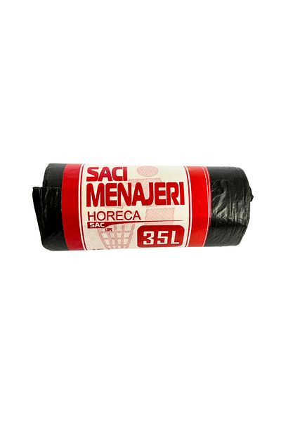LYOBEST Horeca Garbage Bags, Capacity 35L, Black, Durable, 15 Pcs/Roll