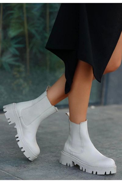 KAZAX Ninle Beige Leather Heeled Boots