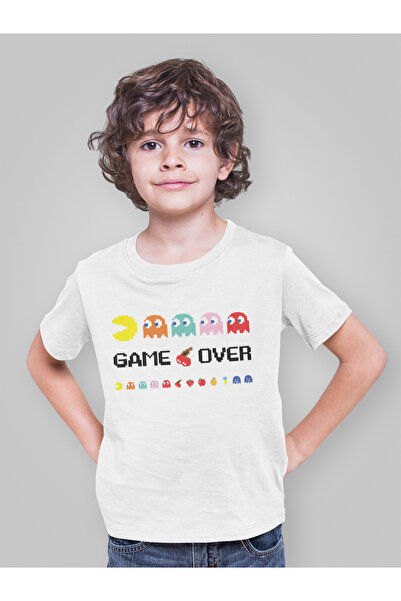 SEVBANO Pacman Game Over Napisano Unisex Igračka Dječja Majica (1-12 godina)