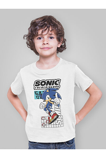 SEVBANO تي شيرت للأطفال مطبوع عليه شخصية سونيك ذا هيدجهاج للجنسين (1-12 سنة)