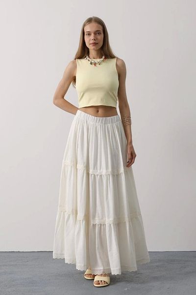 Inciqueen Lace Detailed Skirt - White