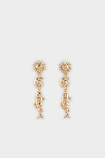 DeFacto Women's Gold Earrings F4014Axns