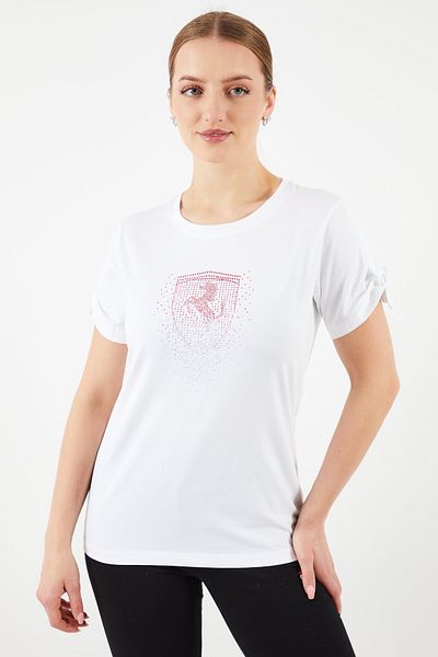 Scuderia Ferrari Women Sportswear Fit Short Sleeve Running T-Shirts, White