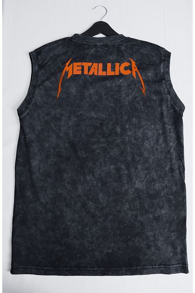 Fuddy Moda Αμάνικο μπλουζάκι με στάμπα Metallica Rock, Unisex Rock Band με θέμα μηδενικό μανίκι Vintage μονό