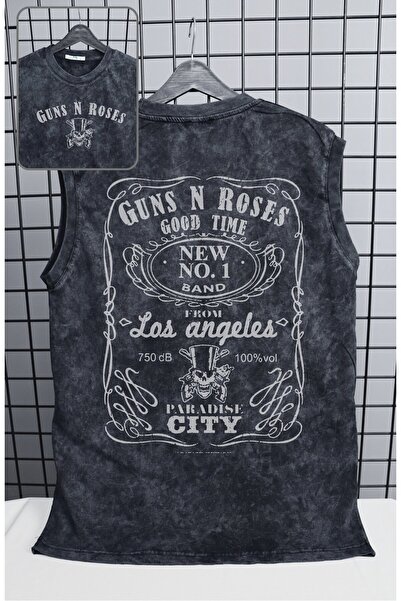 Fuddy Moda Guns N' Roses Good Time με στάμπα πλάτης που πλένεται αμάνικο μπλο...