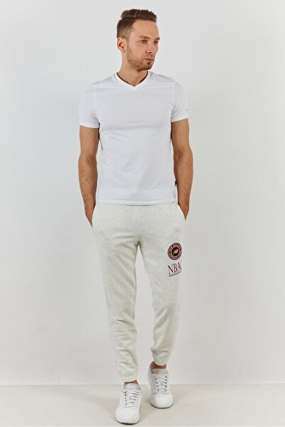 New Balance Men Athletic Fit Running Sweatpants, Off White