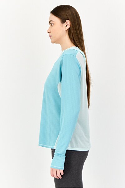 hoka Women Sportswear Fit Long Sleeves Training Sweatshirt,Teal Blue