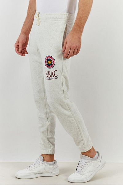 New Balance Men Athletic Fit Running Sweatpants, Off White