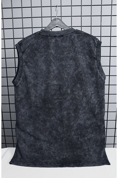Fuddy Moda Tricou fără mâneci lavabil scris Marlin Manson, maiou retro cu mâneci zero cu tematică unisex rock band