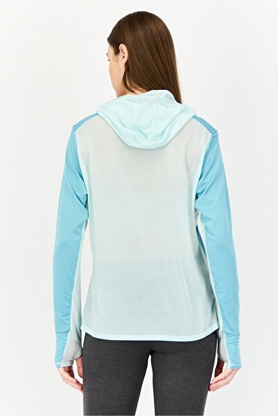 hoka Women Sportswear Fit Long Sleeves Training Sweatshirt,Teal Blue