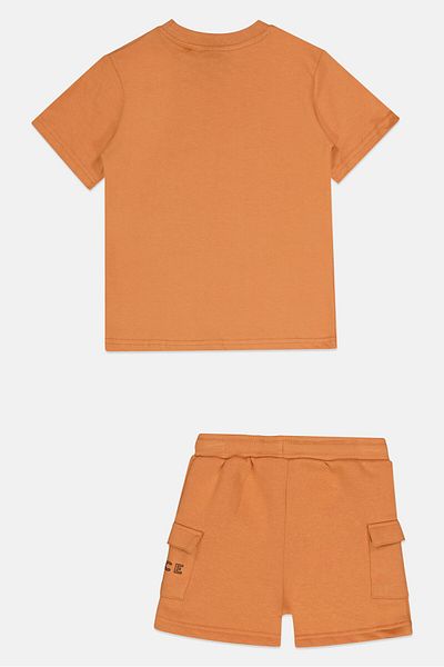 Nicce Kids Boy 2 Pieces Brand Logo T-Shirt And Short Set, Burnt Orange