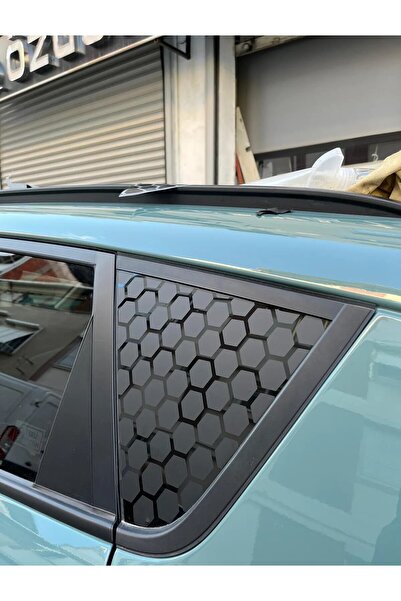 61 AVM Araç Kelebek Camı Altıgen Petek Sticker Folyo Kesim | Siyah | 30 X 30 Cm