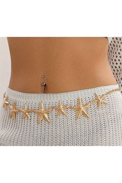 La Saade Hawaiian Gold Star Chain Belt