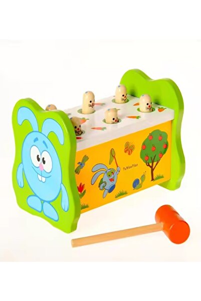 rexa لعبة خشبية تعليمية كلاسيكية بعنوان "اضرب الفأر بالمطرقة"