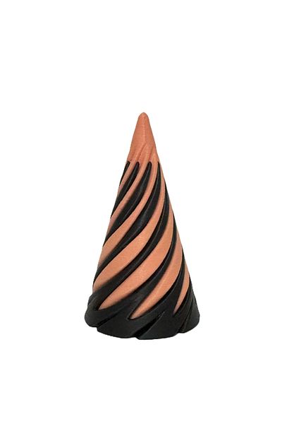 OEM 3D Helix Impossible Passthrough Cone toy, black with salmon, antistress, 7cm