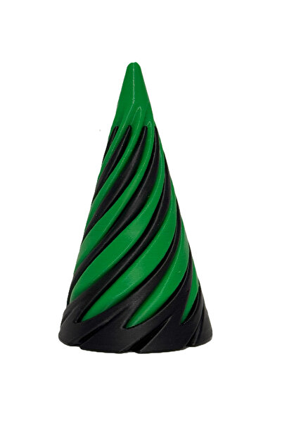 OEM Jucărie 3D Helix Impossible Passthrough Cone, negru cu verde, antistres, 7cm