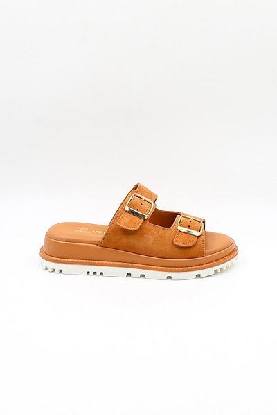 Venüs Women's Summer Belt Detailed Leather Slippers Vn470009Y Tan