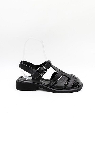 Venüs Women's Genuine Leather Daily Sandals Vn322533Y Black