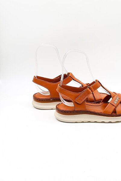 Venüs Women's Genuine Leather Daily Sandals Vn021723Y Tan