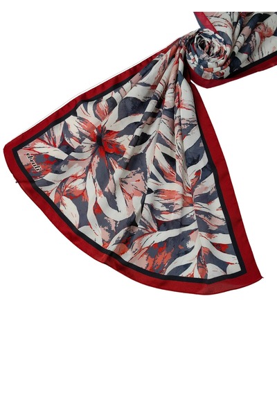 mim eşarp Ebruli Flower Pattern Jan Jan Shawl 75X190 cm - Summer Shawl Model with Sparkling Pattern