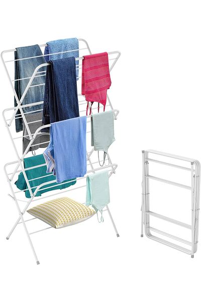 Generic 3-Tier Clothes Drying Stand, Foldable Clothes Rack for Air Drying Clothing, Sturdy Durable Clothes D