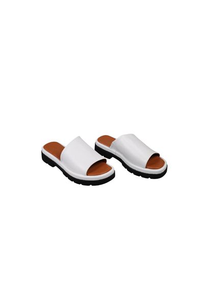 Lady Mia Freya Genuine Leather Asymmetric Women's Slippers