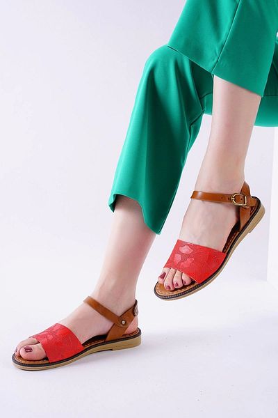 ureticiniz Cardi Red Skin Sandals