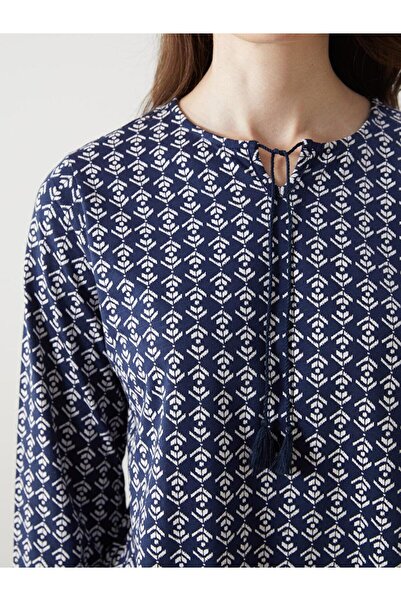 LC Waikiki Nyakkendős nyakú, mintás női blúz (S5)