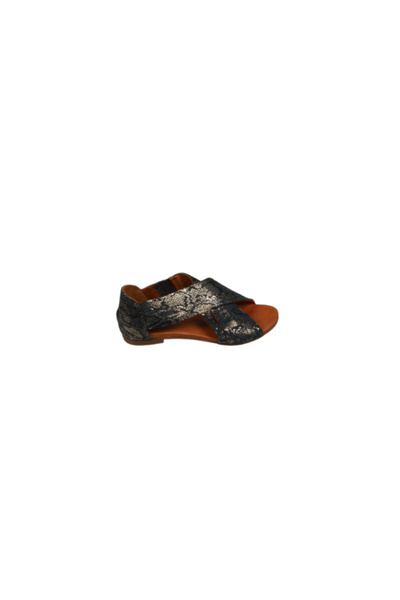 Lady Mia Begonia Genuine Leather Snake Print Women's Sandals