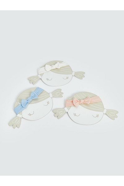 LC Waikiki Bow Patterned Baby Girl Headband Set of 3 (S5)