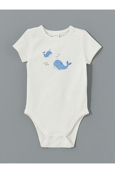 LC Waikiki Baby Boy Snapback Bodysuit and Pants 2-Piece Set (S5)