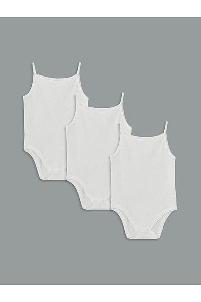 LC Waikiki Organic Fabric Baby Girl Snap Bodysuit 3-Piece (S5)
