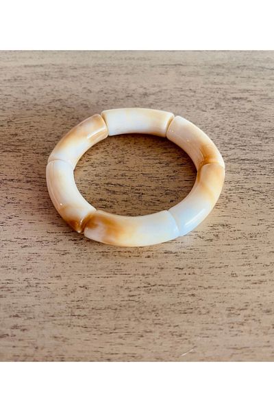 ANGELSS JEWELLERY سوار مطاطي من العظم إكرو (سوار عظمي أنيق)