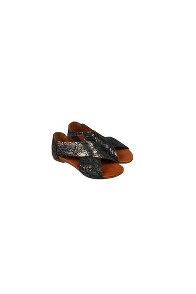 Lady Mia Begonia Genuine Leather Snake Print Women's Sandals