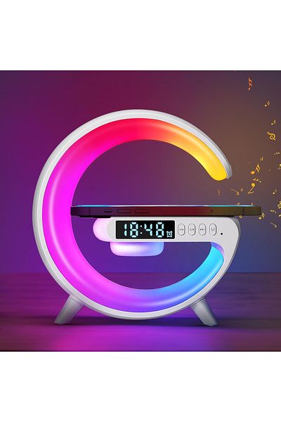 Primo Plus Wireless Charger Atmosphere Lamp, Intelligent LED Table Bluetooth Speaker, App Control
