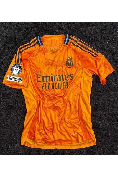 MONTENERO R.E.A.L M.A.D.R.I.D 2024/25 New Season Kylian Mbappe Away Jersey (Orange)