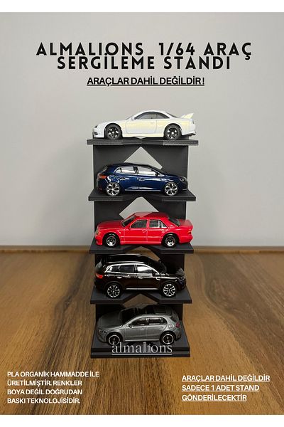 almalions 1/64 Scale Vehicle Display Stand (for 5 Vehicles) - Black - Vehicles Not Included!