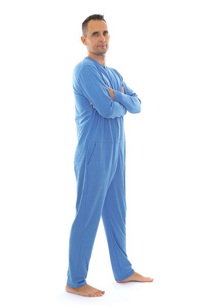 dendy Men's long pajama jumpsuit Sea blue 203/M
