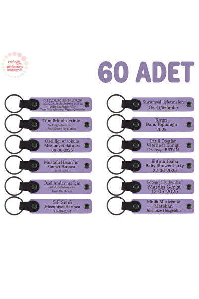 Miaju للترويج بالجملة، مجموعة من 60 قطعة، هدية سلسلة مفاتيح جلدية قابلة للكتا...