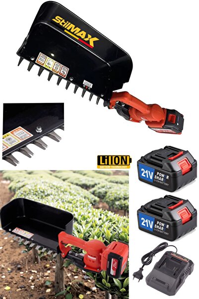 stilmax 21V Çift Akülü 1.3 Kg Hafif Şarjlı Çay Makası Çay Toplama Hasat Makinesi Multi 18 Titanyum Bıçaklı