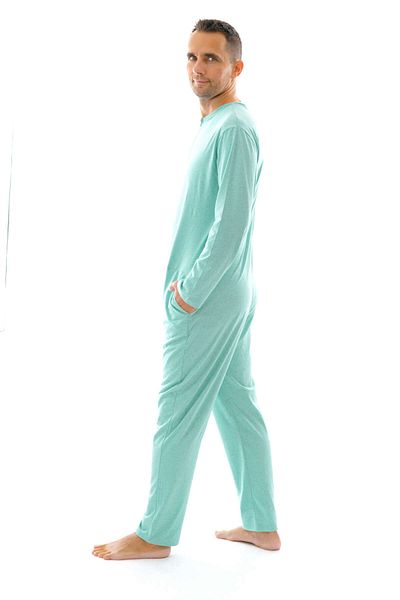dendy Pánský overal pyžamový dlouhý Light blue 200/XL