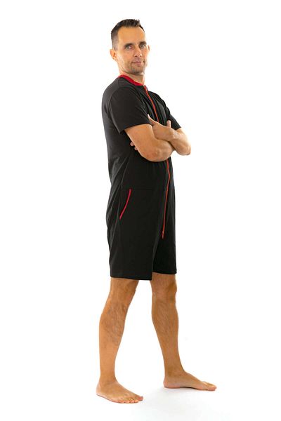 dendy Pánský overal pyžamový krátký Black 209/XXL