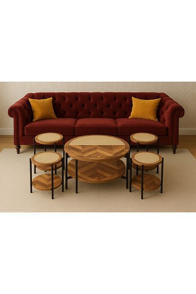 Un A stylish and modern coffee table set that complements the elegance of your living room. 5 pieces.